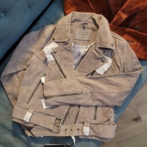 100% Leather Suede Revolve Blank NYC Motot Jacket Size S NWT